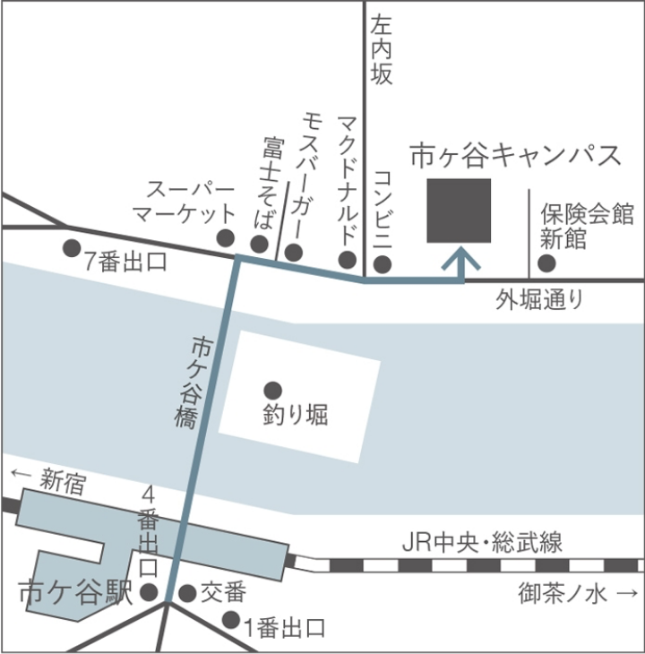 地図：市ヶ谷キャンパス