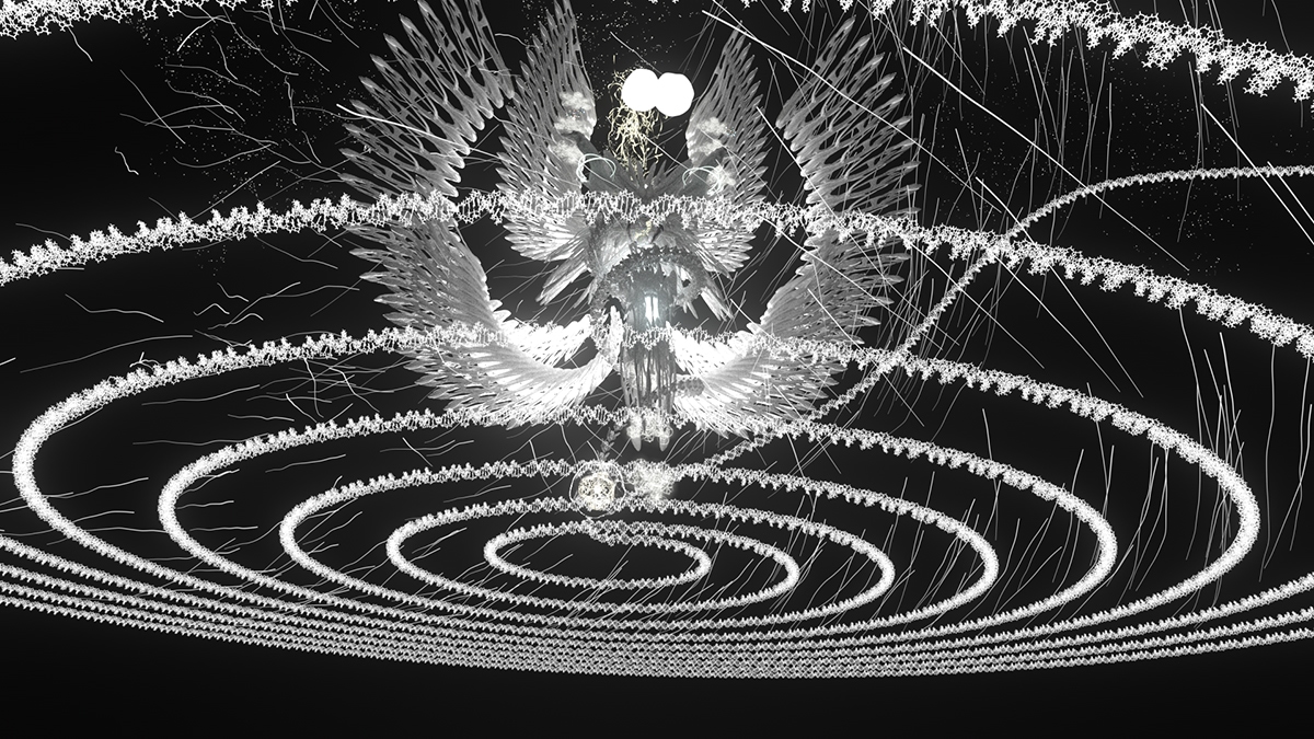 「Trancrisis: Awareness Sparks as Spider Silk / 遺伝子危機：覚りはクモの糸の如く」（映像｜3分27秒）